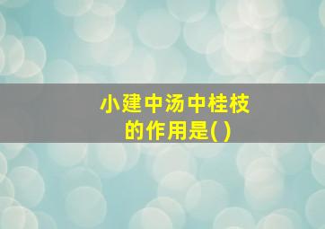 小建中汤中桂枝的作用是( )